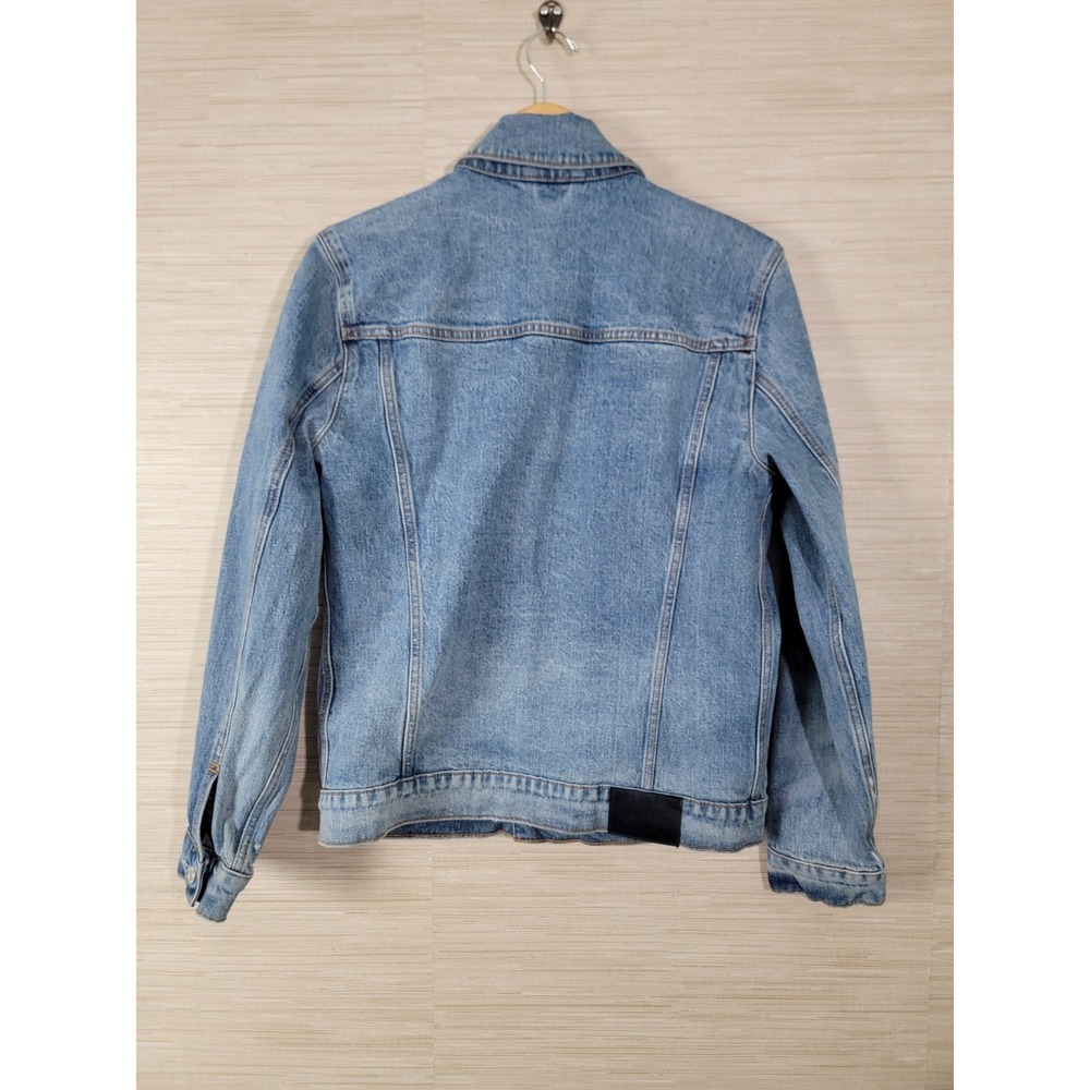 Abercrombie & Fitch Denim Jacket Womens M Light Wash Stretch Trucker Jean - Picture 2 of 8